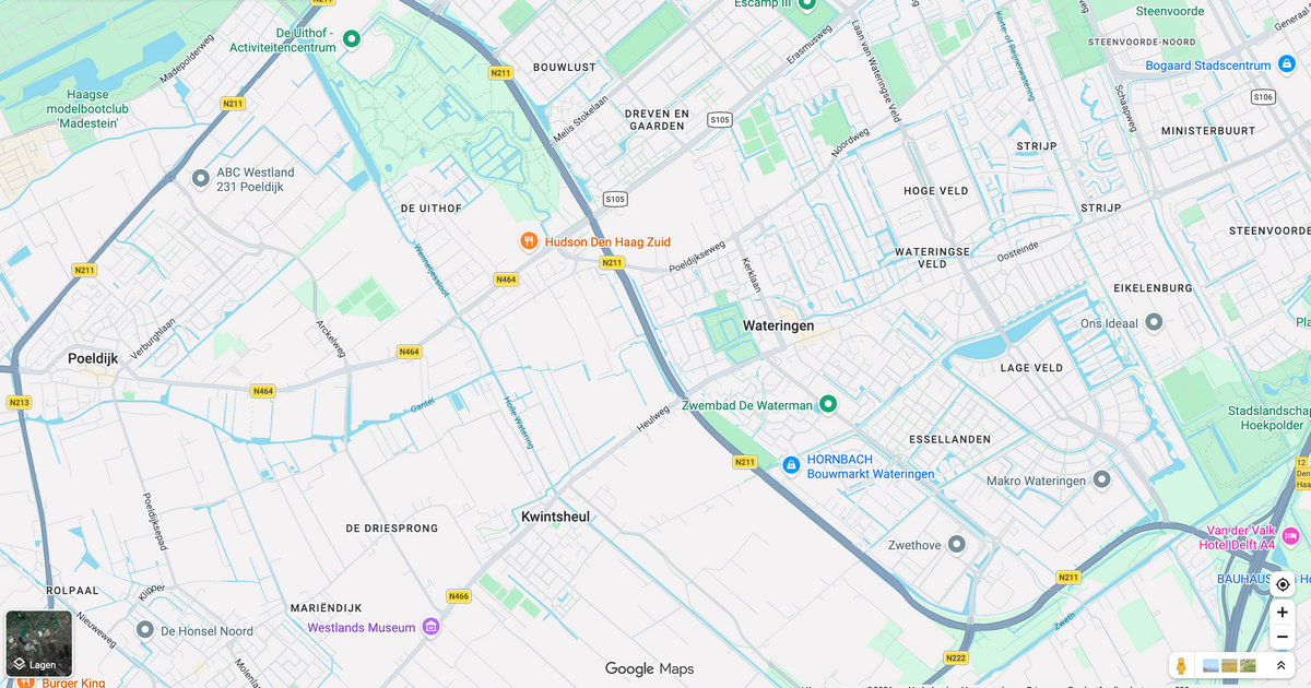 Kaart van Wippolderlaan, Wateringen