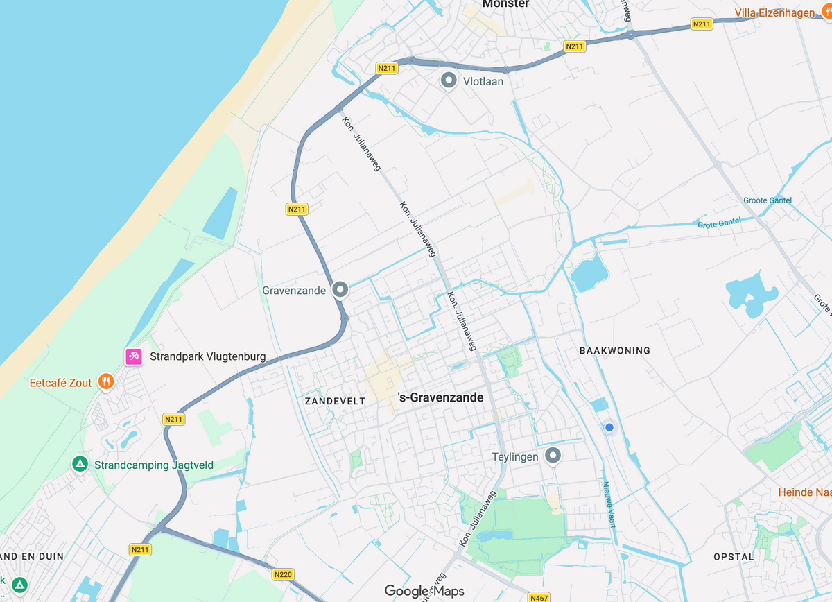 Kaart van Koningin Julianaweg, 's-Gravenzande